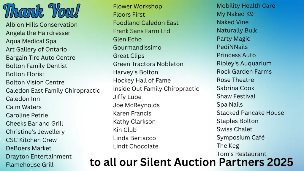 Thank you Silent Auction 1