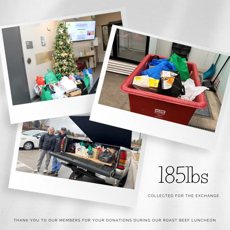 185 lbs of food collected for The Exchange